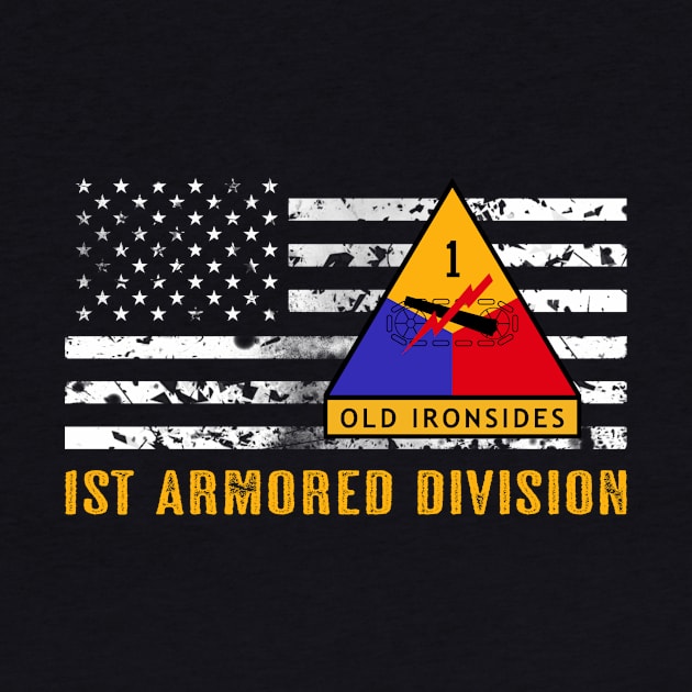 1st Armored Division (Distressed Flag) by Jared S Davies